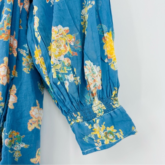 NEW Free People Carmella Mini Dress Blue Floral River Combo Boho Size XS - Picture 12 of 15